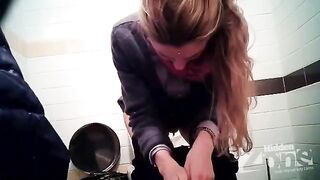 Camera hidden in the store toilet, intimate moments caught on film