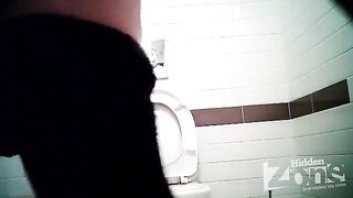 Camera hidden in the store toilet, intimate moments caught on film