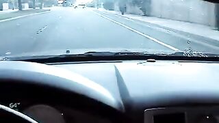 A girl made a blowjob right in the car, it was very risky