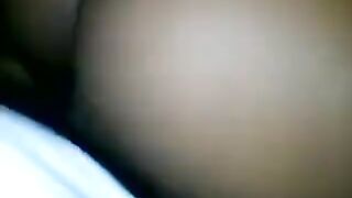 A cute black girl caresses her juicy crotch and jumps on a big member