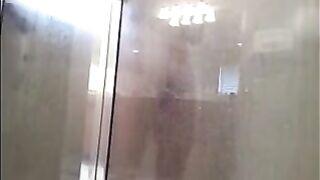 The man washed his body in the shower, not suspecting a thing