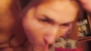 The man finished in the mouth of an insatiable girl