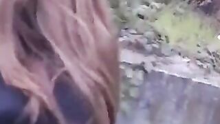 The girl does not mind to do a blowjob in public places