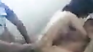 Young Asian beauty did not know what to do and called two guys