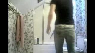 I fixed my cock in the toilet with a camera hidden there
