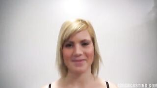 A young 25-year-old Czech girl at a porn casting, doing blowjob
