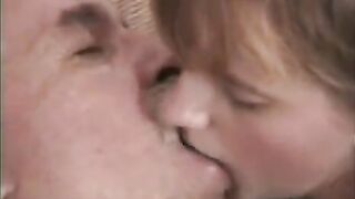 The grandfather gently fucked her finger in the pussy of a naughty granddaughter