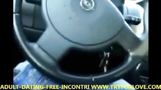 Car pick-up with a blowjob from an amateur blonde