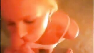 A blowjob at home always ends with a cumshot on the face, just like in these steamy homemade videos