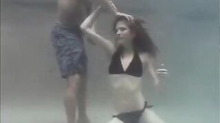 Sex in the pool with a cute ginger girl