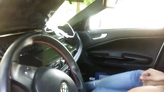 Girl just wanted to have fun, so she started to suck a cock in the car