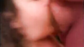 He stuck his friend's dick in her mouth and she began to suck it