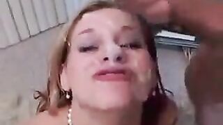 Guy came to girl and left a sperm on her face
