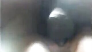Black pussy overflows with cum and moisture
