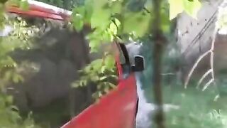 The man squeezed her near the car and then had sex with her