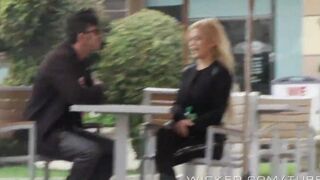 The blonde was picked up and fucked right in the car