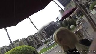 The blonde was picked up and fucked right in the car
