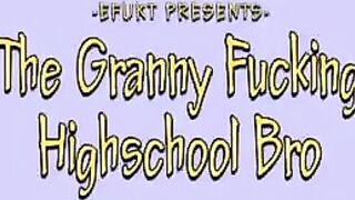 He managed to get his dick in granny’s pantyhose crotch