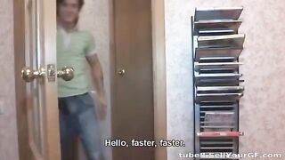 A young guy makes a video of sex with amateur girls