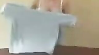 A chick with big milk teaches the guy how to do it