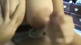 The fat woman swallowed all the sperm to the last drop