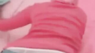 Arabic girl with natural tits playing on the bed