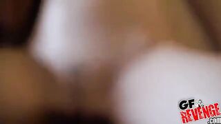 Two smiling girls shared a dick in their mouths