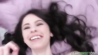 A brunette has sex with her boyfriend in an amateur homemade video