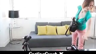 Brunette woman fucked at her first porn casting session