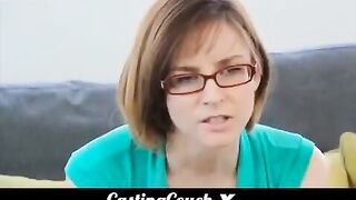 Brunette woman fucked at her first porn casting session