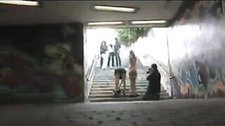 Diluted and roughly fucked in the public area