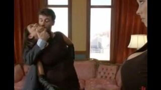 Punishment for a disobedient wife and a maid in BDSM style