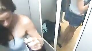 A guy peeps at his naked sister with a hidden camera