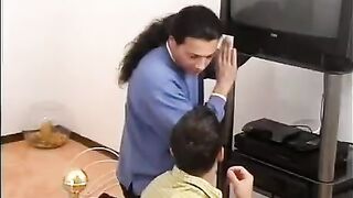 The TV was fixed, but the payment was in kind