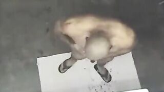 A naked man has been spied on in the shower
