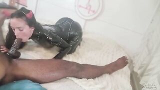 Halloween Succubus Summoning - Petite Succubus Drains Thick Dick