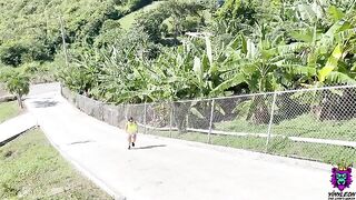 Busty PAWG gets her booty pounded on a hill repeat