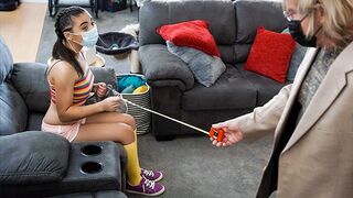 Adorable princess Zeroella Skies gets her tight little holes filled by an old cock in every position