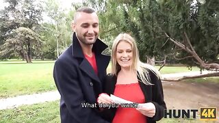 The guy watched as his pregnant wife was having sex with a stranger, just like in Hunt 4K