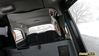 Cheeky Asian girl pisses in the middle of the road in Fake Taxi