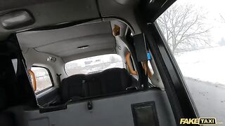 Cheeky Asian girl pisses in the middle of the road in Fake Taxi