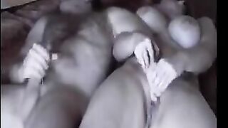 A fat woman was caught on a hidden camera getting intimate