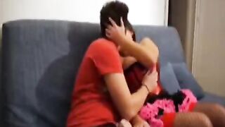 The girl shot a video with her stepbrother, showcasing their intimate encounter