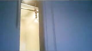A wife in a thong runs around the apartment with the troops