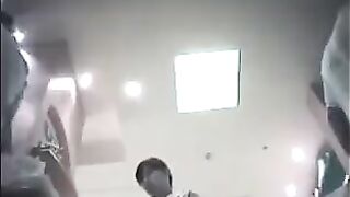 The hidden camera at the cash desk shoots girls’s skirts