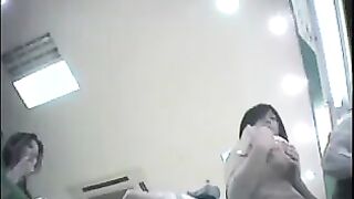 The hidden camera at the cash desk shoots girls’s skirts