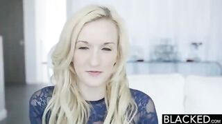 Blonde girl fingers herself with a vibrator while getting fucked by a BBC