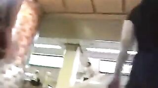 Peeping under the skirts of passers-by with a hidden camera