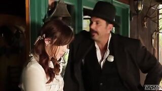 A mature woman is having fun with a young guy