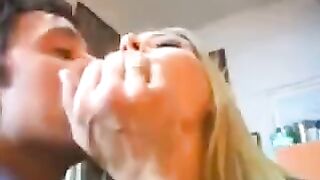 A blonde can get fucked by two guys at once, she doesn't mind